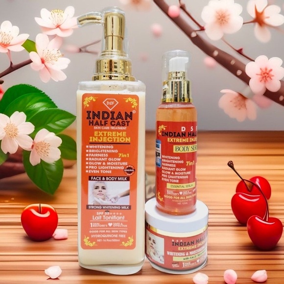 Indian halfcaste lotion face cream and serum 3 in 1 set